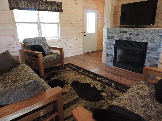 Stoneface Fireplace, HD TV