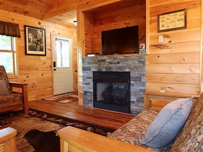 Stoneface Fireplace, HD TV